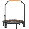 Cama Elástica Plegable Ø102 cm con Mango Ajustable Marco de Acero para Entrenamiento Piernas Cuerpo Negro y Naranja - Ogal.Es