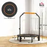Cama Elástica Plegable Ø102 cm con Mango Ajustable Marco de Acero para Entrenamiento Piernas Cuerpo Negro y Naranja - Ogal.Es