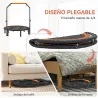 Cama Elástica Plegable Ø102 cm con Mango Ajustable Marco de Acero para Entrenamiento Piernas Cuerpo Negro y Naranja - Ogal.Es