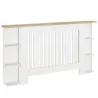 Cubre Radiadores con Estantes Cubreradiador de MDF Diseño Moderno de Listones para Salón Dormitorio 152x19x83 cm... - Ogal.Es