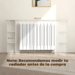 Cubre Radiadores con Estantes Cubreradiador de MDF Diseño Moderno de Listones para Salón Dormitorio 152x19x83 cm... - Ogal.Es