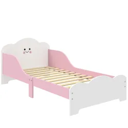 Cama Infantil 70x140 cm Montessori con Barandillas Altas Tema Algodón de Azúcar para Niños y Niñas de 3-6 Años Rosa - Ogal.Es
