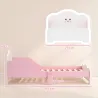 Cama Infantil 70x140 cm Montessori con Barandillas Altas Tema Algodón de Azúcar para Niños y Niñas de 3-6 Años Rosa - Ogal.Es