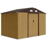 Cobertizo de Jardín Exterior 4,9 m² 277x195x192 cm con Puerta Corredera Ventilación y Kit de Fundación Marrón - Ogal.Es