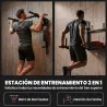 Barra de Dominadas de Pared 2 en 1 Estación Multifuncional para Gimnasio en Casa Carga 200 kg Rojo - Ogal.Es