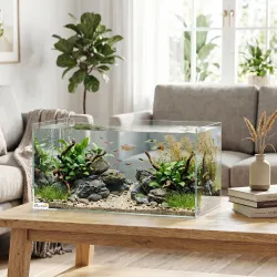 Acuario de Pecera 51 L Pecera de Cristal con Alfombrilla Protectora para Peces Camarones y Tortugas Transparente - Ogal.Es