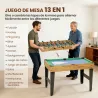 Mesa Multijuegos 13 en 1 con Futbolín Billar Ping-pong Hockey Ajedrez Damas Backgammon y Accesorios - Ogal.Es