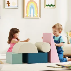 Juego de 5 Bloques de Espuma para Niños Bloques de Psicomotricidad Infantil con Base Antideslizante Funda Extraíble - Ogal.Es