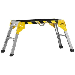 Banco de Trabajo Antideslizante Soporte de Herramientas Plegable de Aluminio con Asa 150 kg 110x32x50 cm Negro - Ogal.Es