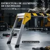 Banco de Trabajo Antideslizante Soporte de Herramientas Plegable de Aluminio con Asa 150 kg 110x32x50 cm Negro - Ogal.Es