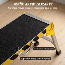 Banco de Trabajo Antideslizante Soporte de Herramientas Plegable de Aluminio con Asa 150 kg 110x32x50 cm Negro - Ogal.Es