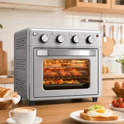 Horno Eléctrico de Sobremesa de 30L 1600W Freidora de Aire con 7 Modos de Calor y Temporizador 43x39x39 cm Plata - Ogal.Es