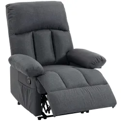 Sillón de Masaje Sillón Relax Reclinable con 8 Puntos de Masaje Función de Calefacción 85x93x103 cm Gris - Ogal.Es