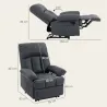 Sillón de Masaje Sillón Relax Reclinable con 8 Puntos de Masaje Función de Calefacción 85x93x103 cm Gris - Ogal.Es