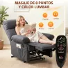 Sillón de Masaje Sillón Relax Reclinable con 8 Puntos de Masaje Función de Calefacción 85x93x103 cm Gris - Ogal.Es