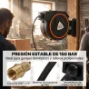 Manguera Compresor Aire 20 m + 2 m Conector de 1/4'' BSP con Soporte para Pared Giratorio 180° Negro - Ogal.Es