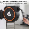 Manguera Compresor Aire 20 m + 2 m Conector de 1/4'' BSP con Soporte para Pared Giratorio 180° Negro - Ogal.Es