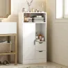 Armario de Baño con 2 Cajones Compartimento Abierto y Estantes Ajustables para Espacio Pequeño 50x25x100 cm Blanco - Ogal.Es
