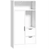 Armario de Baño con 2 Cajones Compartimento Abierto y Estantes Ajustables para Espacio Pequeño 50x25x100 cm Blanco - Ogal.Es