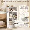 Armario de Baño con 2 Cajones Compartimento Abierto y Estantes Ajustables para Espacio Pequeño 50x25x100 cm Blanco - Ogal.Es