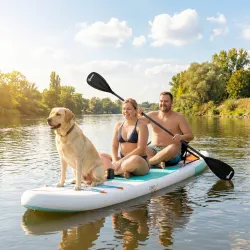 Tabla Paddle Surf Hinchable SUP Extra Largo de 335 cm con Asiento Remo Convertible Aletas Bomba y Mochila Carga ... - Ogal.Es