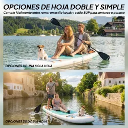 Tabla Paddle Surf Hinchable SUP Extra Largo de 335 cm con Asiento Remo Convertible Aletas Bomba y Mochila Carga ... - Ogal.Es