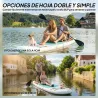 Tabla Paddle Surf Hinchable SUP Extra Largo de 335 cm con Asiento Remo Convertible Aletas Bomba y Mochila Carga ... - Ogal.Es