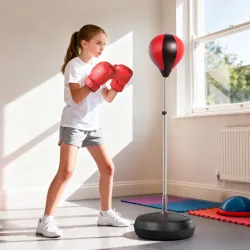Saco de Boxeo de Pie Punching Ball con Altura Ajustable de 4 Niveles en 126-144 cm Base Rellenable de Agua o Are... - Ogal.Es