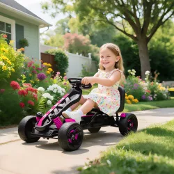 Kart Pedales para Niños de +3 Años con Embrague Automático Freno Ruedas Antideslizantes de EVA y Marco Metálico ... - Ogal.Es