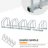 Aparcamiento para 5 Bicicletas Estacionamiento para Aparcar Bicicletas para Interior y Exterior 145x33x27cm Plata - Ogal.Es
