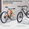 Aparcamiento para 5 Bicicletas Estacionamiento para Aparcar Bicicletas para Interior y Exterior 145x33x27cm Plata - Ogal.Es