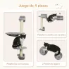 Juego de Escalada para Gatos de Pared 4 Piezas con Hamaca Bola Plataformas 84,5x19x54 cm Gris y Beige - Ogal.Es