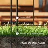 Set de 5 Vallas para Jardín Metálicas 300x70 cm Combinación Libre Barrera para Animales para Patio Césped Negro - Ogal.Es