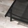 Lote de 2 tumbonas de aluminio y textileno con ruedas, respaldo reclinable carga máx. 150 kg Negro - Ogal.Es