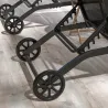 Lote de 2 tumbonas de aluminio y textileno con ruedas, respaldo reclinable carga máx. 150 kg Negro - Ogal.Es