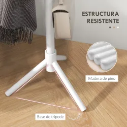 Perchero de Pie de Madera Forma de Árbol con 8 Ganchos para Colgar Ropa Bolsos en Pasillo Entrada 40x40x165 cm B... - Ogal.Es