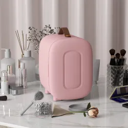 Nevera Pequeña Extrasilenciosa 4L 9V/240V para Enfriar y Calentar Mini Frigorífico 20,3x26,3x28 cm Rosa Palo - Ogal.Es