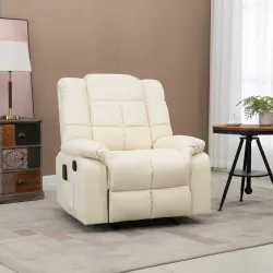 Sillón de Masaje Reclinable con 8 Puntos de Masaje Mando a Distancia Tapizado en PU Reposapiés Bolsillo Lateral ... - Ogal.Es