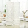 Separador de Ambientes de 3 Paneles Biombo Plegable 135x180 cm Pantalla de Privacidad de Polipropileno Blanco - Ogal.Es