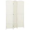 Separador de Ambientes de 3 Paneles Biombo Plegable 135x180 cm Pantalla de Privacidad de Polipropileno Blanco - Ogal.Es