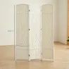 Separador de Ambientes de 3 Paneles Biombo Plegable 135x180 cm Pantalla de Privacidad de Polipropileno Blanco - Ogal.Es