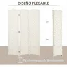 Separador de Ambientes de 3 Paneles Biombo Plegable 135x180 cm Pantalla de Privacidad de Polipropileno Blanco - Ogal.Es