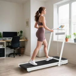 Cinta de Correr Plegable Inclinado Debajo del Escritorio con 2.5HP 0-12 KM/H Pantalla LED Control Remoto y Soporte - Ogal.Es