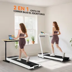 Cinta de Correr Plegable Inclinado Debajo del Escritorio con 2.5HP 0-12 KM/H Pantalla LED Control Remoto y Soporte - Ogal.Es
