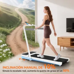 Cinta de Correr Plegable Inclinado Debajo del Escritorio con 2.5HP 0-12 KM/H Pantalla LED Control Remoto y Soporte - Ogal.Es