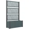 Jardinera con Enrejado de Ratán Jardinera Exterior Grande para Plantas Trepadoras Maceta con Forro Gris Oscuro - Ogal.Es