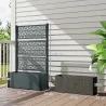 Jardinera con Enrejado de Ratán Jardinera Exterior Grande para Plantas Trepadoras Maceta con Forro Gris Oscuro - Ogal.Es