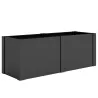 Huerto elevado de acero galvanizado, 150 x 53 x 55 cm, jardinera exterior con separador, Negro - Ogal.Es