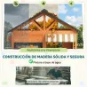 Casita Infantil Exterior e Interior de Madera con Cocina de Juguete y Banco de Picnic Ventanas de Servicio Marrón - Ogal.Es