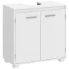 Mueble Bajo Lavabo de Baño Moderno Independiente con Recorte en U Estante Ajustable Blanco - Ogal.Es